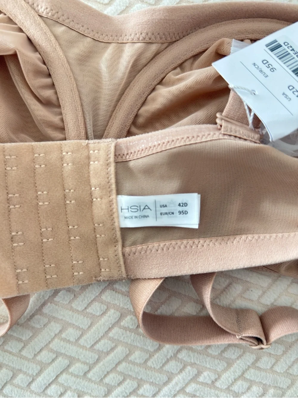 HSIA FBD0520 Bella Convertible sheer Strapless Bra - Natural Beige Nude Size 42D